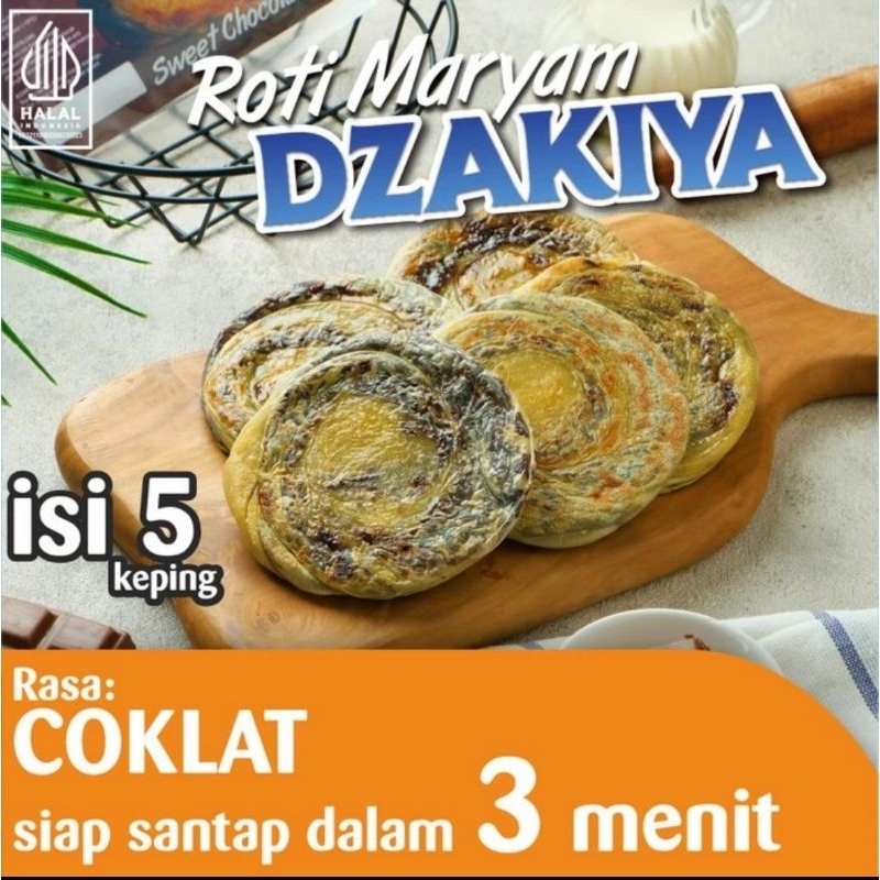 

ROTI MARYAM/ CANAI DZAKIYA RASA COKLAT (FROZEN, HALAL) ISI 5 PCS