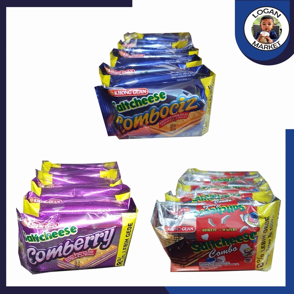 

TIPE QOD228 Khong Guan Saltcheese Combo Combociz Comberry 20gram 20 gram 10 Pcs Sachet 10Pcs