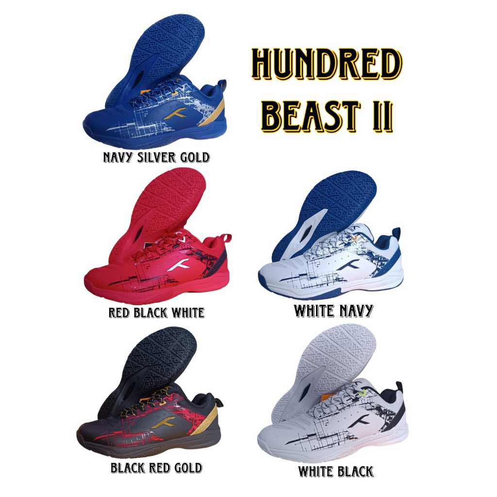 Sepatu Badminton Hundred Beast II - BEAST 2 Original