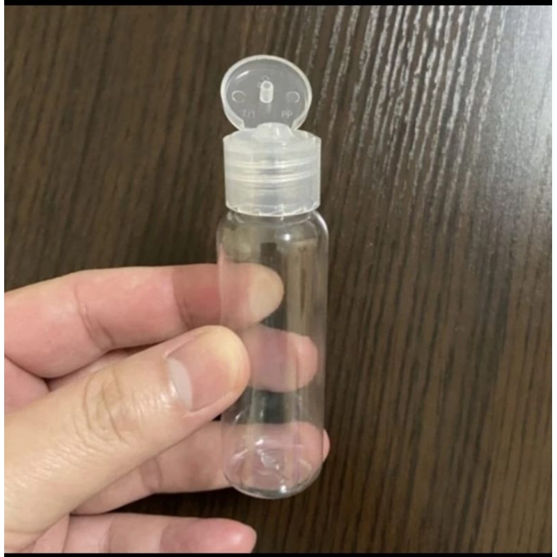 Botol plastik 30ml bening tutup fliptop