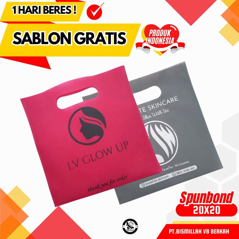 

KANTONG BELANJA OLSHOP KOSMETIK SOUVENIR BIDAN GOODIE BAG FREE SABLON WARNA CUSTOM GAMBAR BEBAS PROMOSI HARGA TERMURAH ANTI LUNTUR FOP 20.20