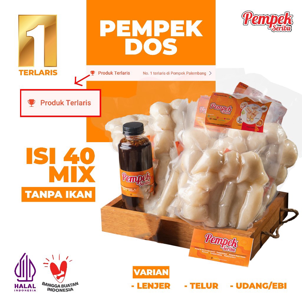 

12.12 Pempek Palembang Pempek Dos isi 40 mix murah