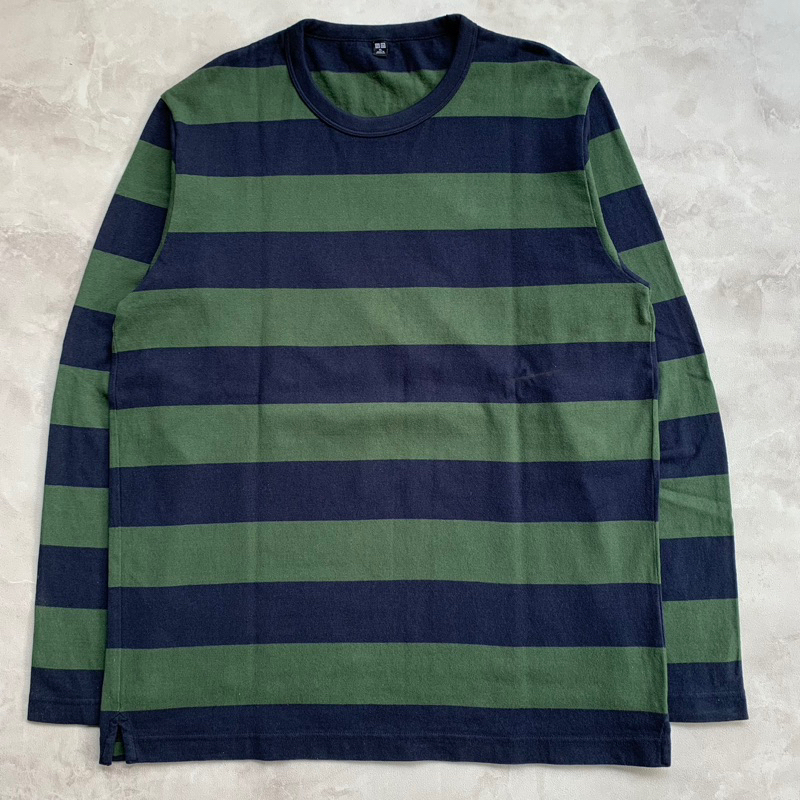 Uniqlo Stripe Long Sleeve (Hijau)