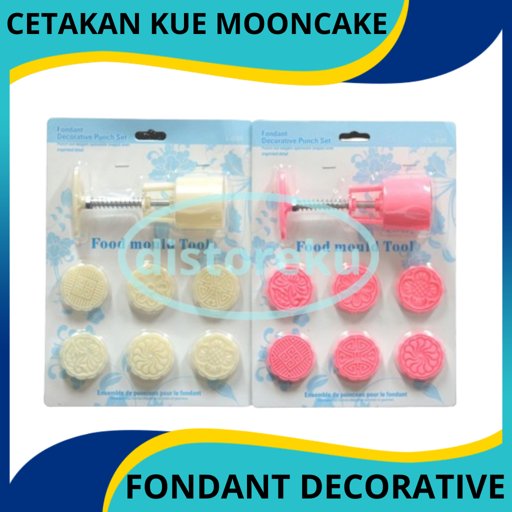 DM - Cetakan Mooncake / Cetakan Kue Bulan Fondant Decorative Punch Set