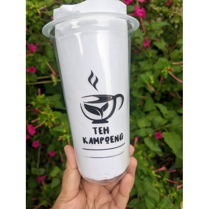 sablon gelas cup 22oz starindo oval cup plastik custom cetak sablon
