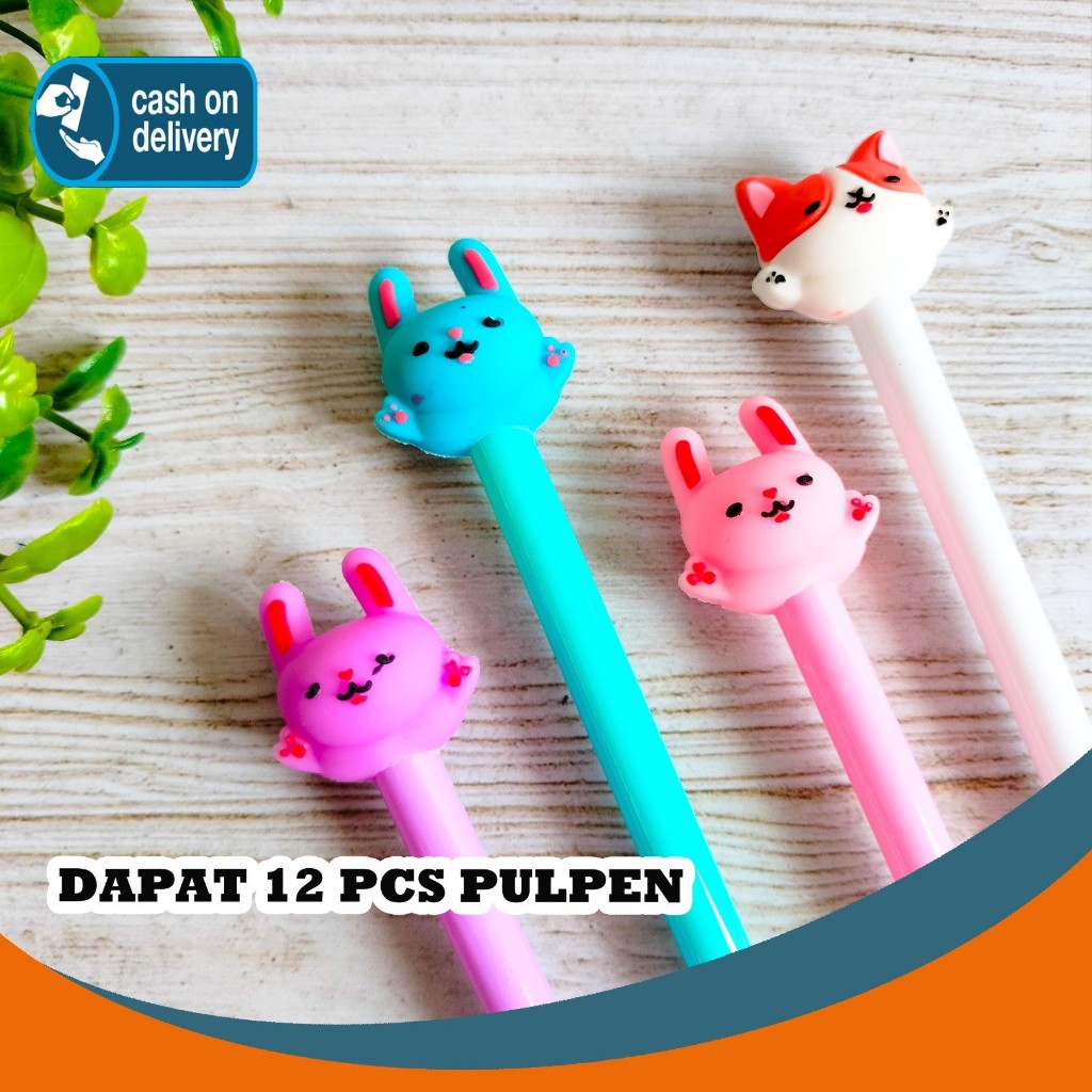

SELUSIN (12 PCS) PULPEN GEL ANJING KUCING KELINCI PGK-1076 ANIMAL ZOO DOG CAT PEN PENA BOLPEN BOLPOIN LUCU ANAK ALAT TULIS KANTOR SEKOLAH MURAH TERMURAH COD