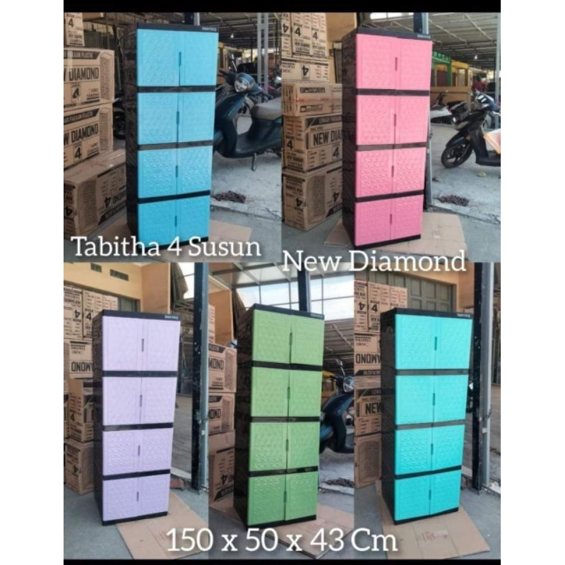 LEMARI PLASTIK 4 SUSUN / LEMARI SUSUN / LEMARI TABITHA 4 SUSUN