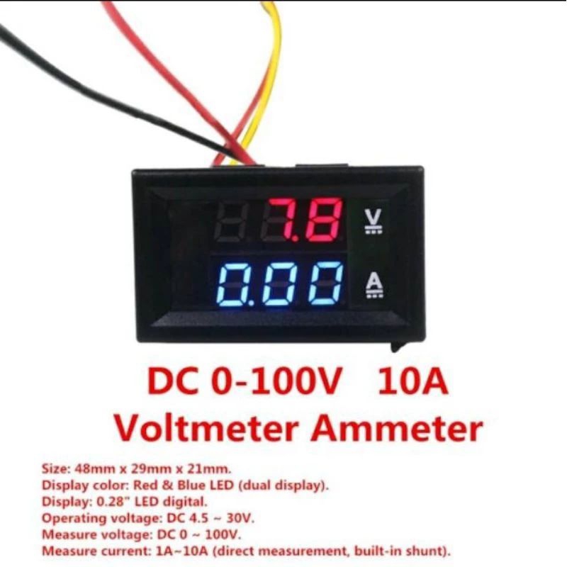 VOLT METER AMPER DC DIGITAL 0-100V 10A