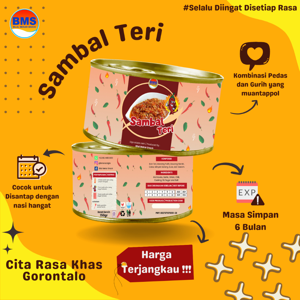 

Bilal Mekar Snack - Sambal Ikan Teri Khas Gorontalo