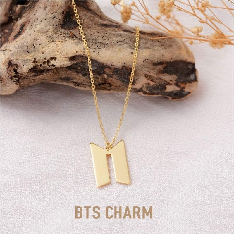 Kalung BTS Gold Kalung Logo BTS Necklace Kpop BTS Charm Gold