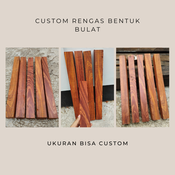 Custom kayu rengas merah bentuk bulat