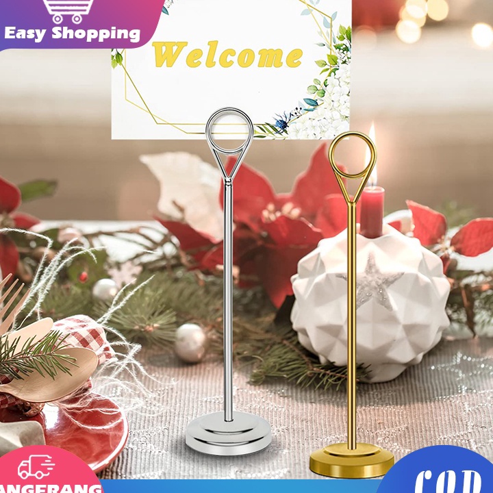 

Hemat Tiang Nomor Meja Stainless Menu Stand Table Number Holder Stand Tatakan Holder Foto Price Tag
