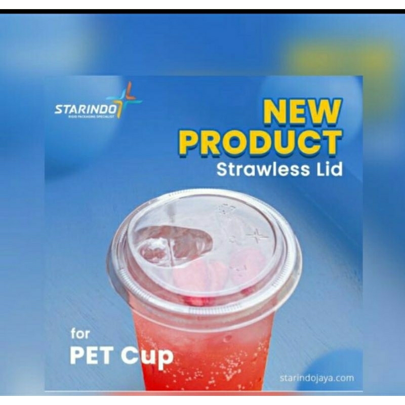 tutup cup plastik strawless anti tumpah starindo