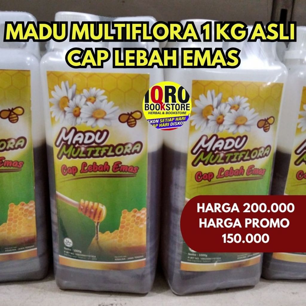 

Madu Multiflora 1 kg asli cap lebah emas