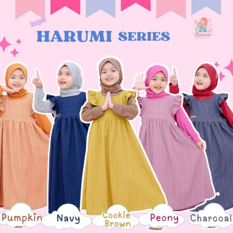 GAMIS BAYI BALITA JERSEY 3 IN 1 JILBAB INNER OUTER ANAK CEWEK MUSLIMAH BAYI || HARUMI SERIES by Zhav