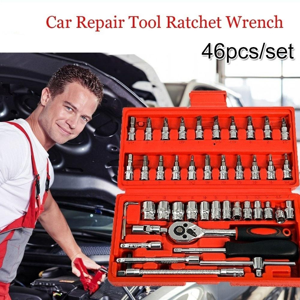 SHENAR , CAR REPAIR TOOLS / SET KUNCI 46 PCS / CAR REPAIR TOOLS MOBIL MOTOR /  Kit set Pas Ring Moto