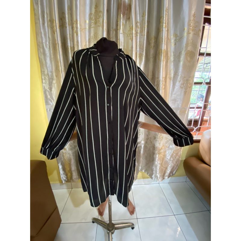 PRELOVED BNB14 HARAP BACA DESKRIPSI - Dress Casual Vneck Bigsize Brand H&M Dress Bigsize/ Preloved H