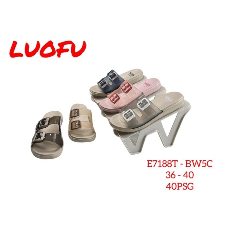 LUOFU 7188 T BW5C SANDAL SELOP BAN 2 WANITA/SENDAL KOKOP CEWEK SIZE 36-40