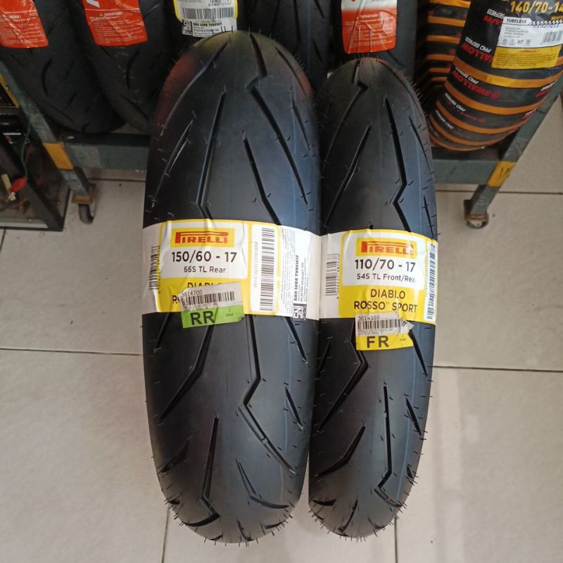Paket Ban Pirelli Diablo Rosso Sport 150/60-17 & 110/70-17 Diablo Rosso Sport