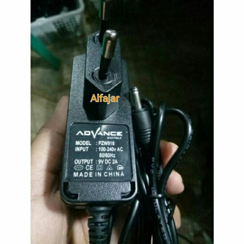 Adaptor Charger Speaker Portable AdVance K1206 Dc 9V 2A jack kecil