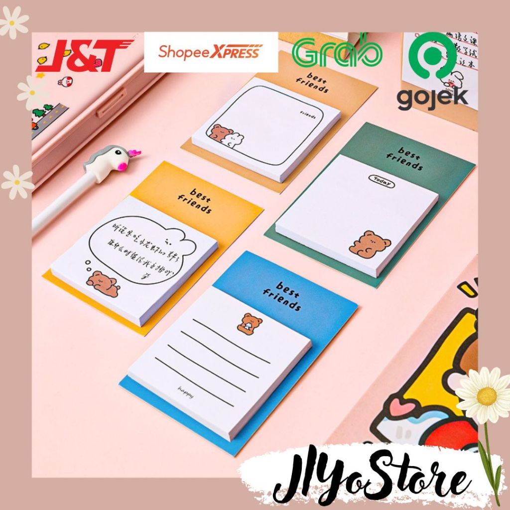 

Sticky Notes Memo Notepad Sekolah ATK Stationery Journal Scrapbook Kartun Lucu Aesthetic DIY