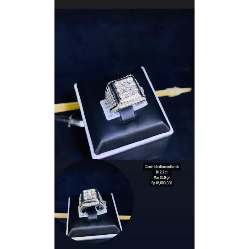 cincin emas berlian laki eropa new 75%