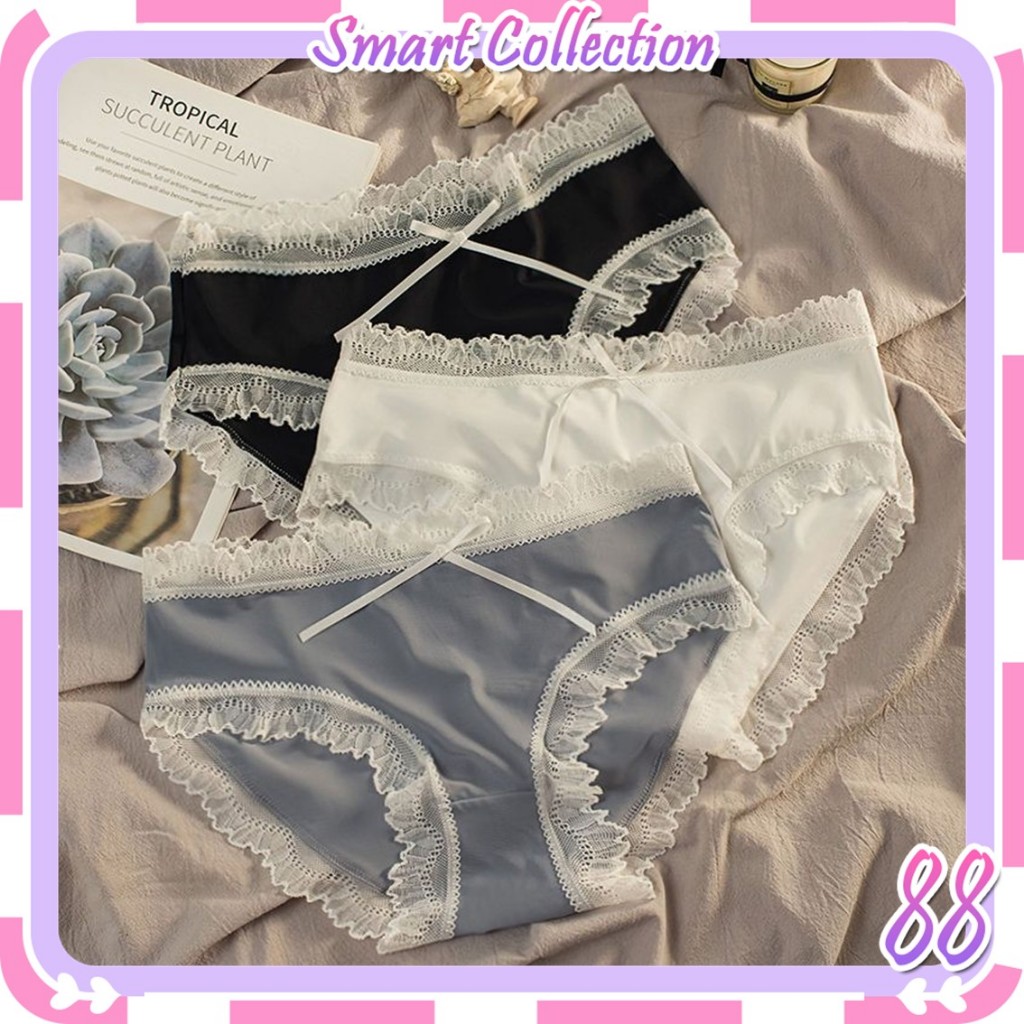 SC CD1497 Celana Dalam Transparan Polos CD Seamles Pita Renda Underwear CD Motif Underwear Sexy Semp