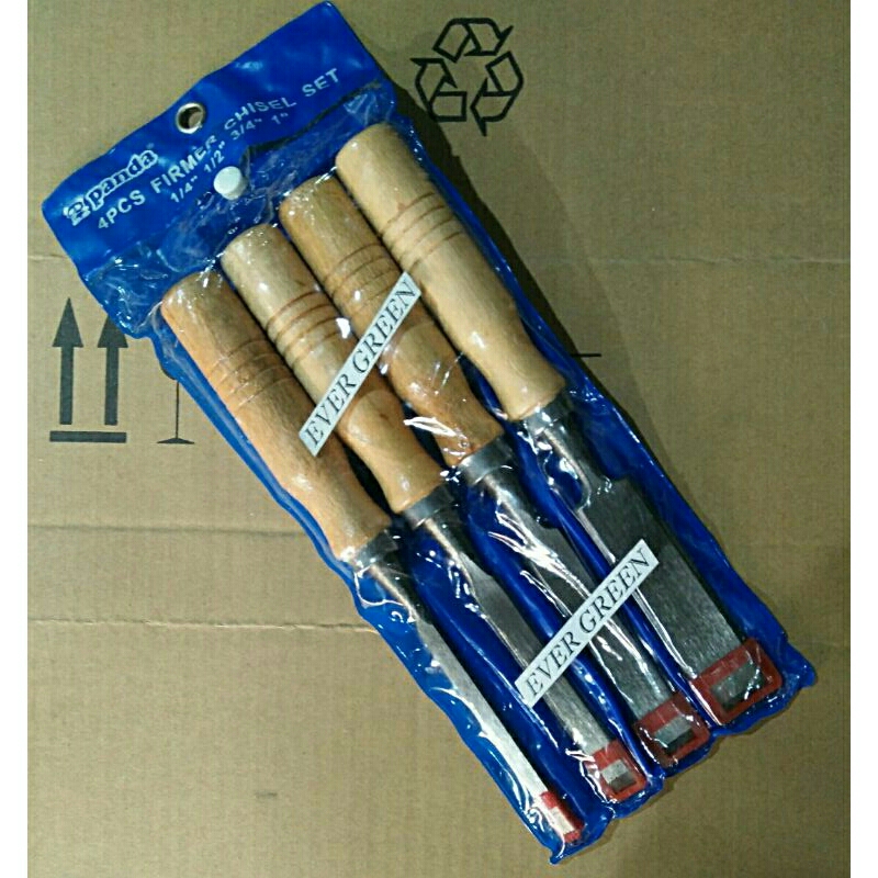 Tatah Kayu 1 set 4 pcs ukuran : 1/4" + 1/2" + 3/4" + 1" (0.5 cm + 1 cm + 2 cm + 2.5 cm) (6 mm + 12 m