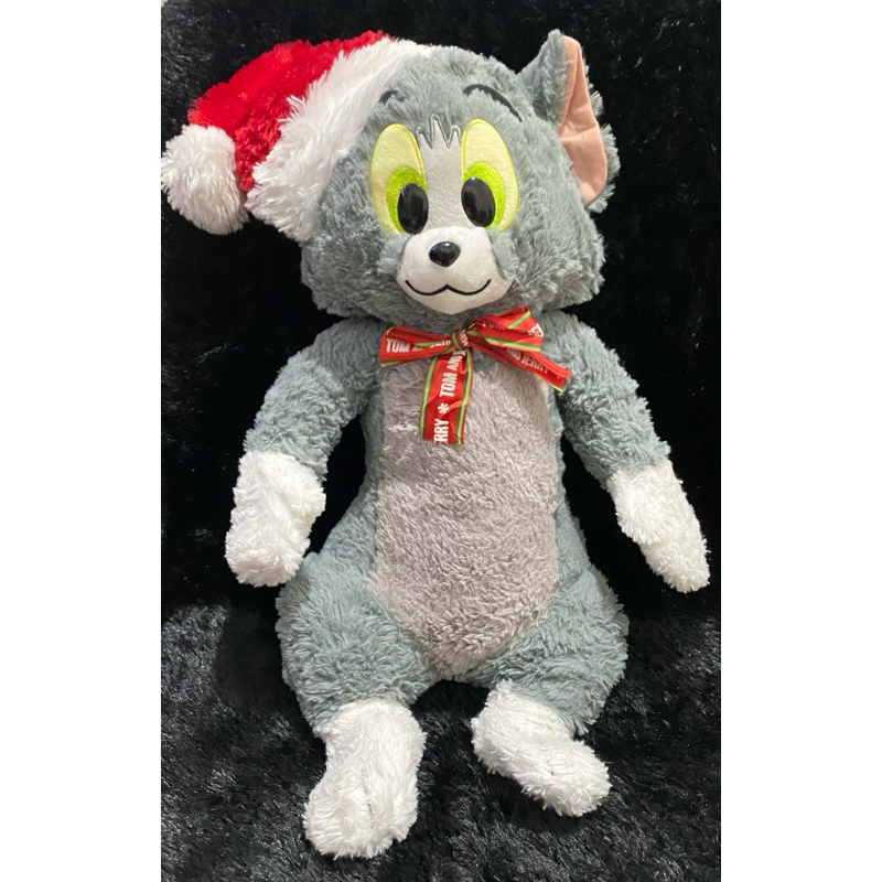 Boneka Tom Topi Santa Claus Karakter Tom and Jerry size 58cm Original / Boneka Tom si Kucing Abu Tom
