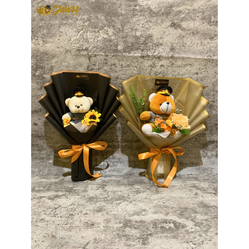 Bouket Boneka Profesi Pelantikan Mini | Bouket Bunga | Premium Mini | Buket Premium Mini Polisi TNI 