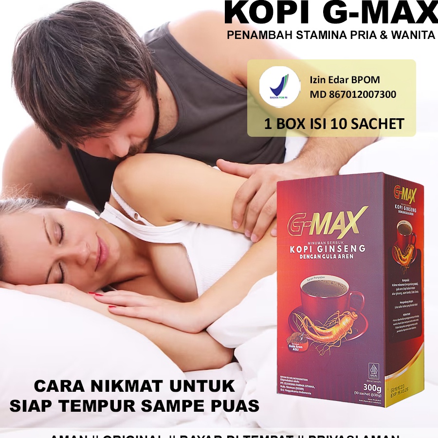 

Ready BEST SELLER!!! Kopi Penambah Stamina Pria Kuat Tahan Lama Seksual - Kopi Ginseng Gula Aren - Gmax Coffee 1 Box 10 Sachet Terlaris