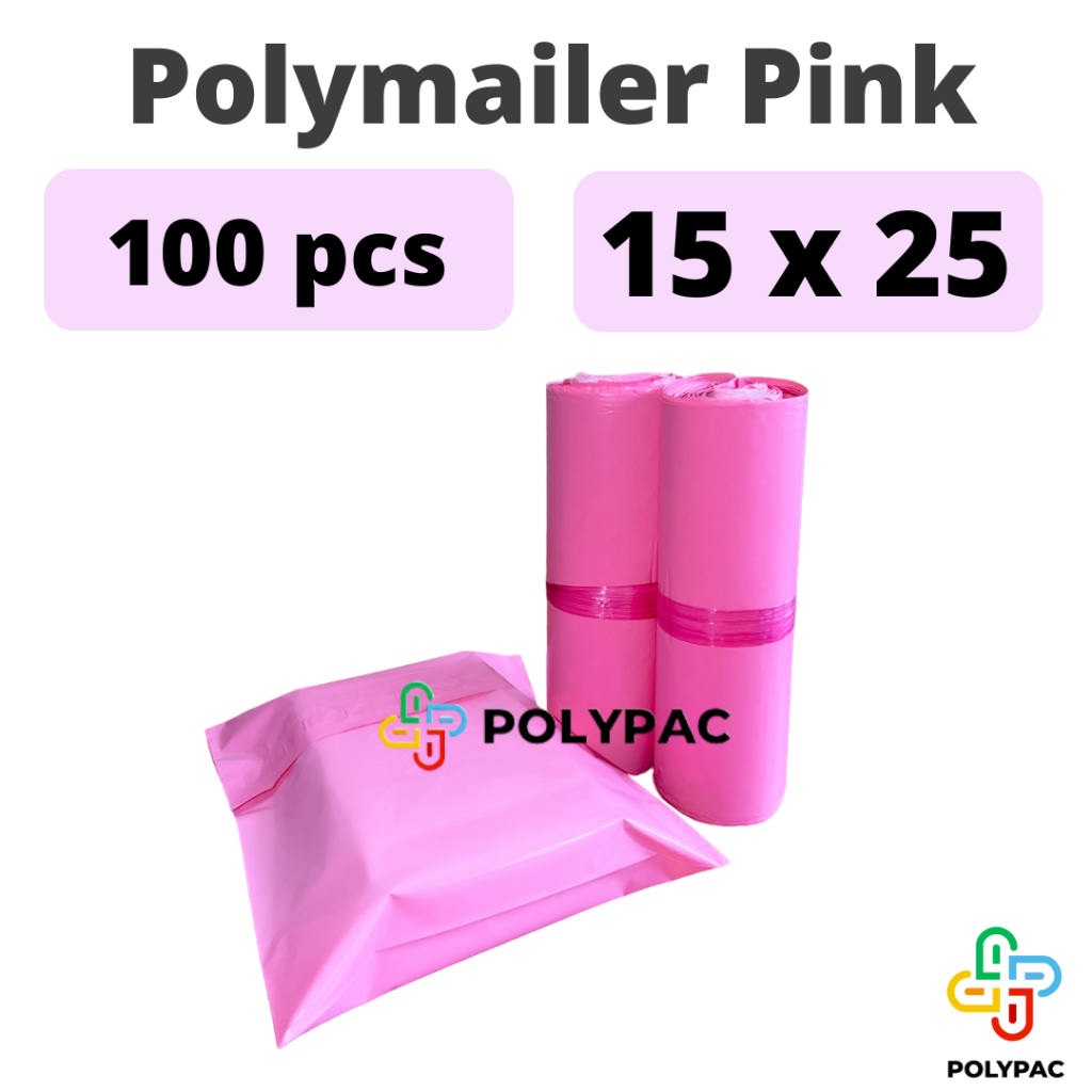 

Polymailer PINK [15x25] isi 100 pcs - Polymailer Lem Warna Baby Pink