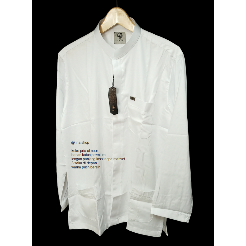 Baju Koko Pria Al Noor Size L Dewasa Model Terbaru Bahan Katun