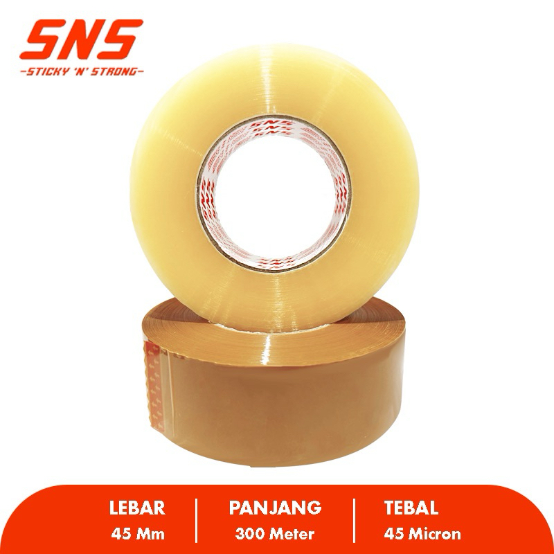 

selasiban lakban selotip jumbo 2 inch dan 1 inch bening / coklat 500 yard/ 300m