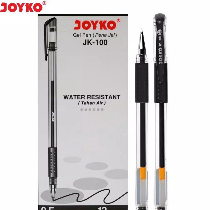 

Stok Banyak (12pc) Gel Pen Pulpen Pena Joyko JK-100 Black 0.5 mm/pen Joyko
