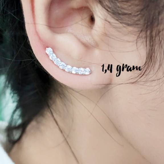 Terlaris Anting peniti/giwang fashion korea/perhiasan perak 925 lapis emas putih