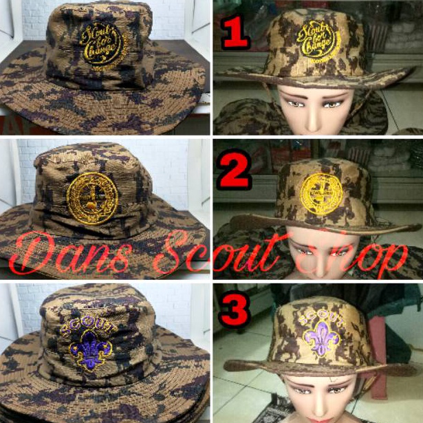 TIPE DGB935 Topi rimba loreng pramuka Topi Loreng Pramuka Topi Pramuka 3 Variasi Topi Rimba Loreng T