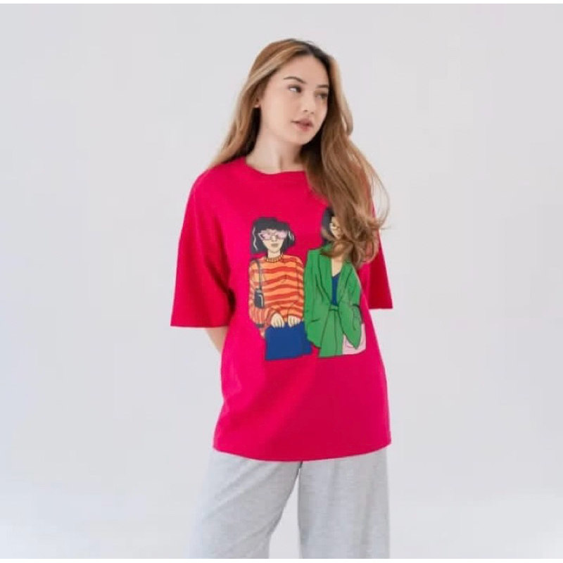 AIJO - Oversize T-shirt Fuschia