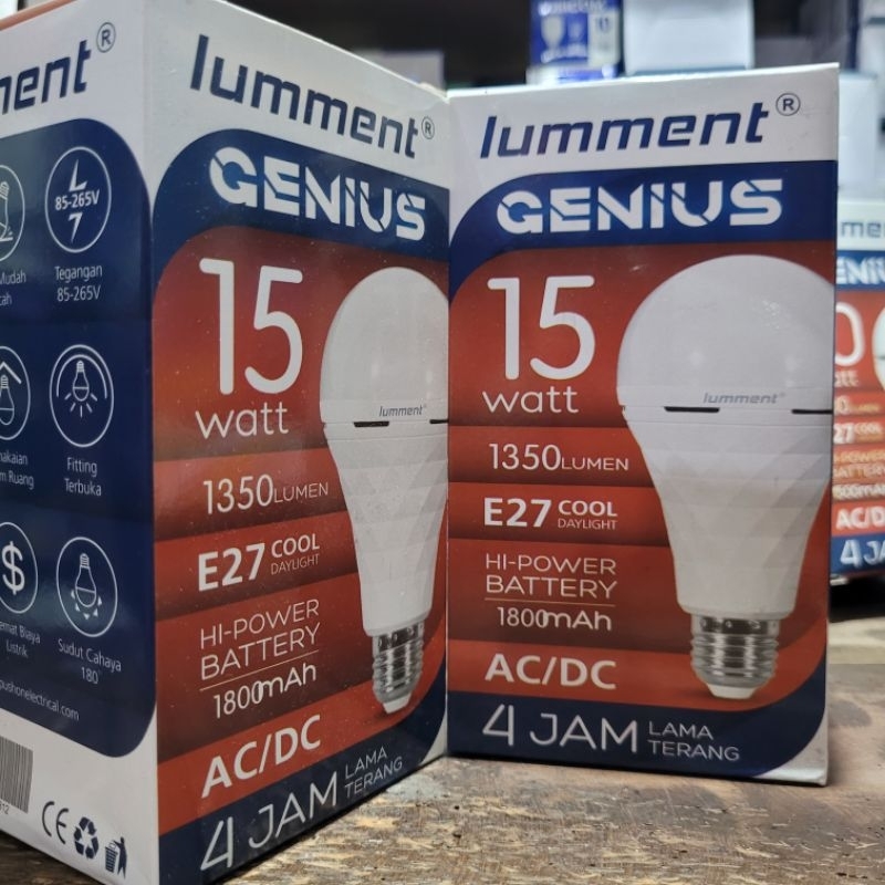 Lampu Led EMERGENCY 15watt LUMMENT GENIUS