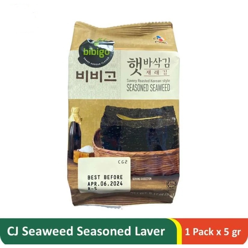 

RUMPUT LAUT BERBUMBU CJ BIBIGO 5GR SEAWEED SEASONED LAVER