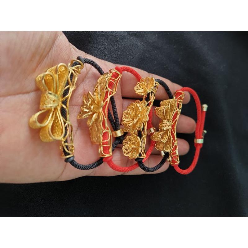 gelang pandora lapis emas 24k / gelang sultan / gelang pita / gelang bunga / gelang pesta / gelang e