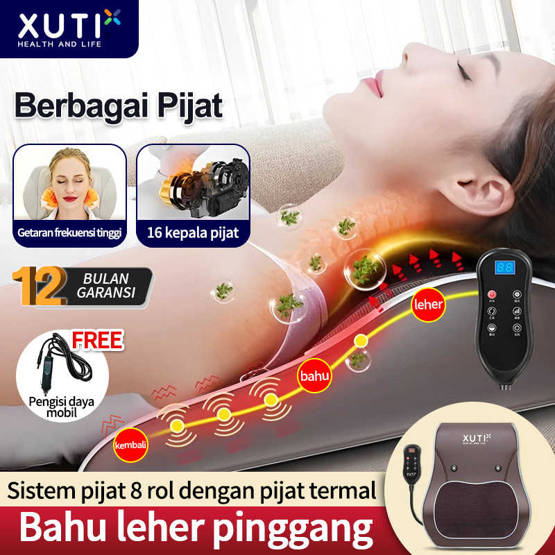 Xuti Bantal Pijat Premium - Multifungsi, Elektrik, dan Panas untuk Kesehatan Anda