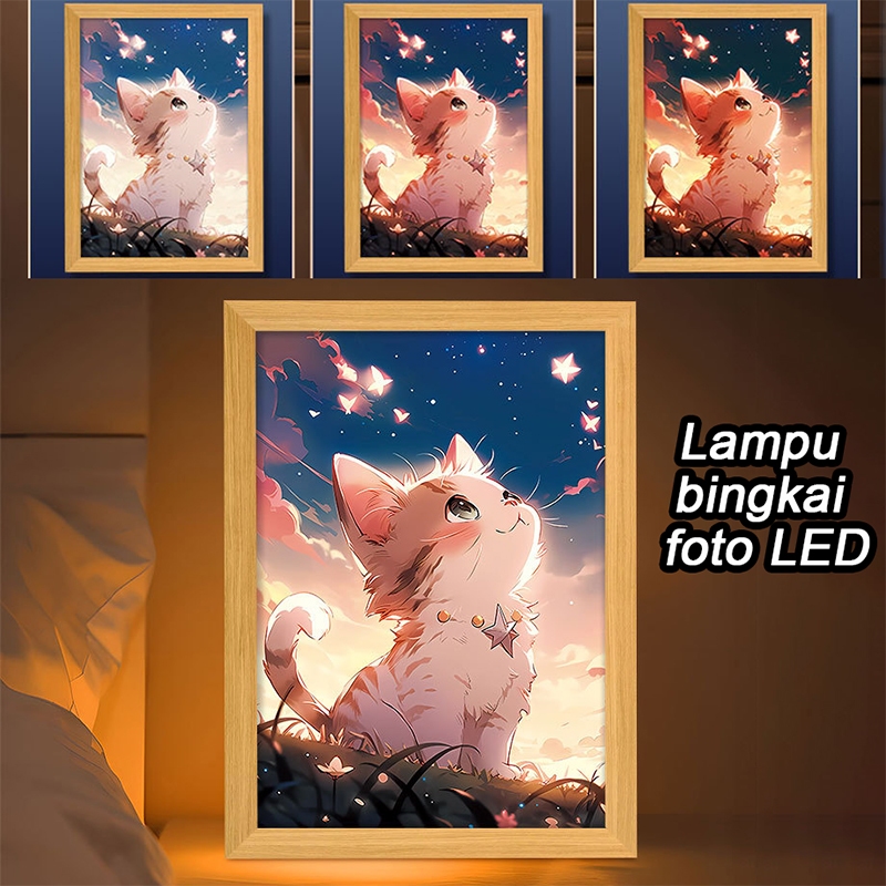 Foto light painting,Lampu bingkai foto LED,Bingkai foto kreatif DIY melukis lukisan cahaya,Lampu kam