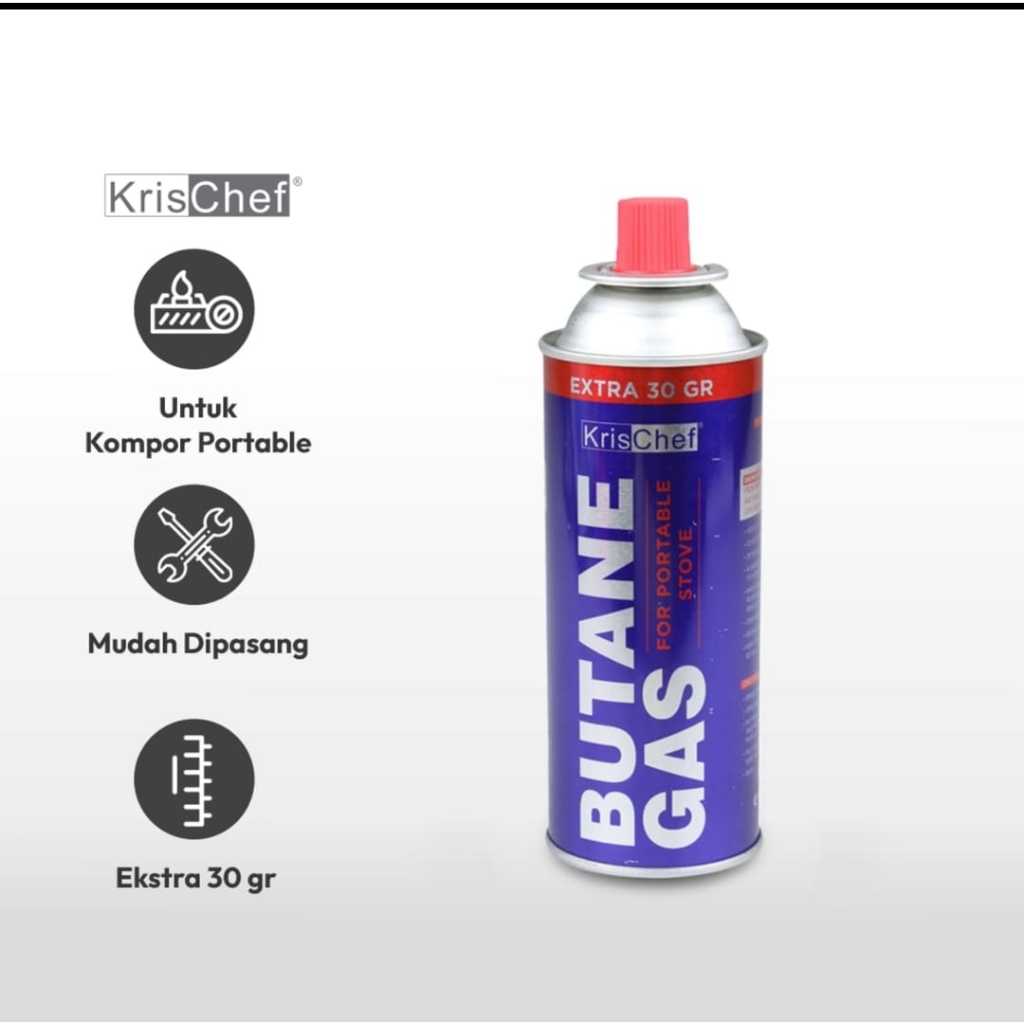 Krischef 250 Gr Gas Butana Untuk Kompor Portable