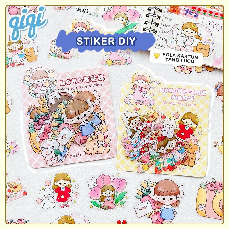 

Gadis manis Stiker 24pcs/Aesthetic Waterproof Sticker Kartun Lucu Air - Qiqi Treasure