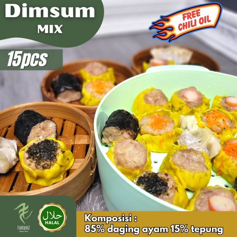 

Dimsum frozen (15pcs) mix 33gr/pcs + Gratis Chili Oil