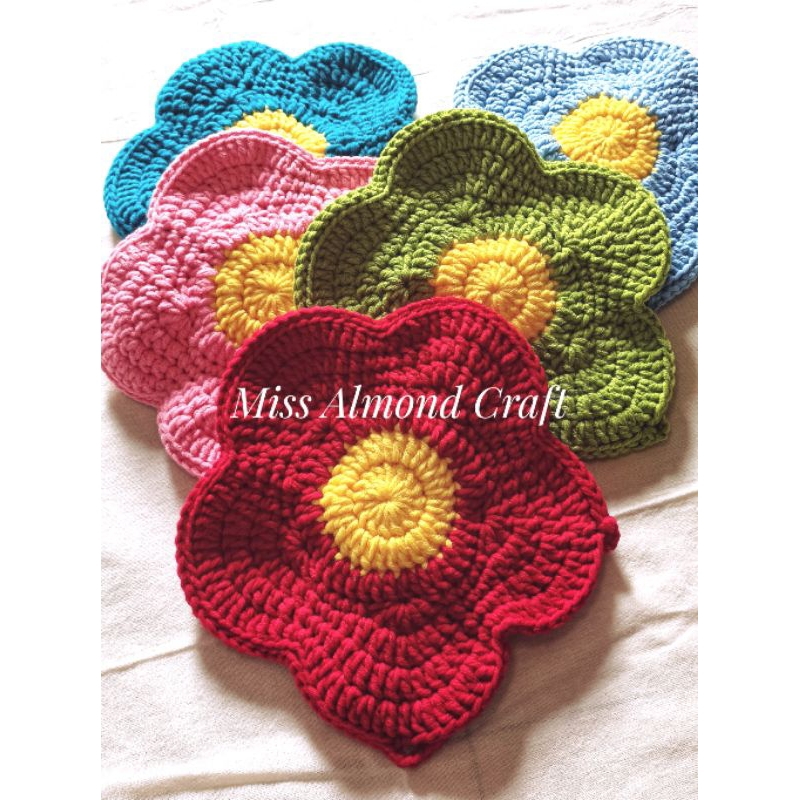 [MissAlmondCraft] Tas Rajut Bunga / Daisy Bag / Tas Selempang Rajutan