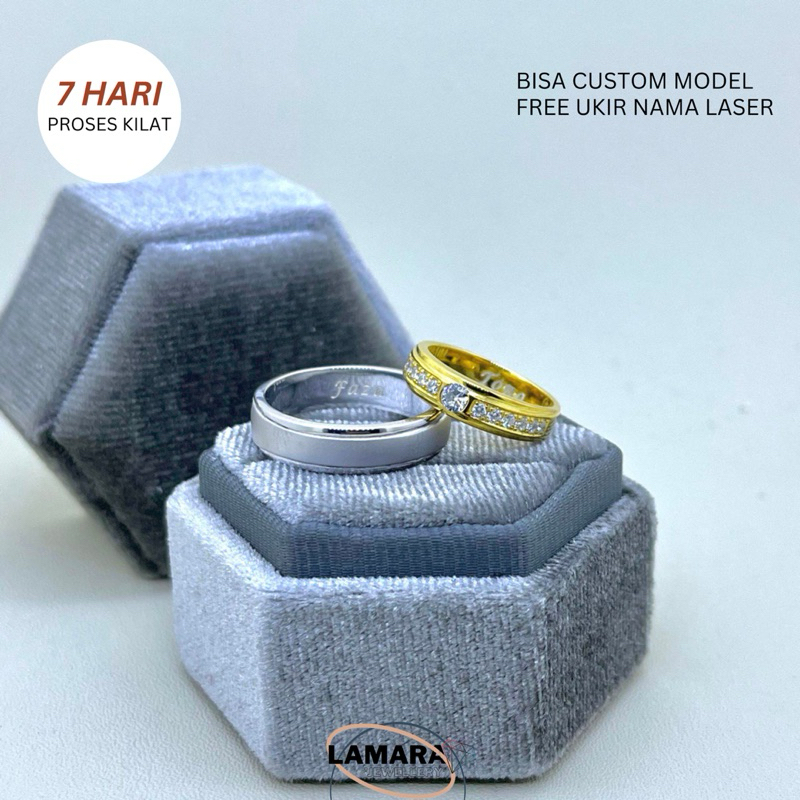 Cincin Nikah Tunangan Single/Couple Platinum 10% Emas 75%