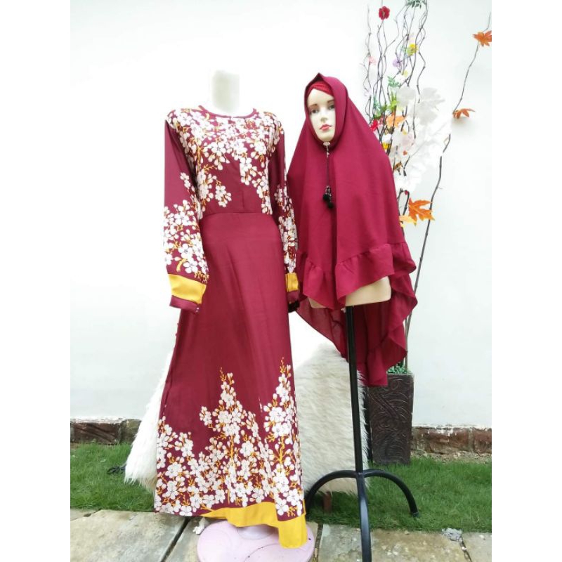 Gamis Set Hijab Syar'i Khimar Premium