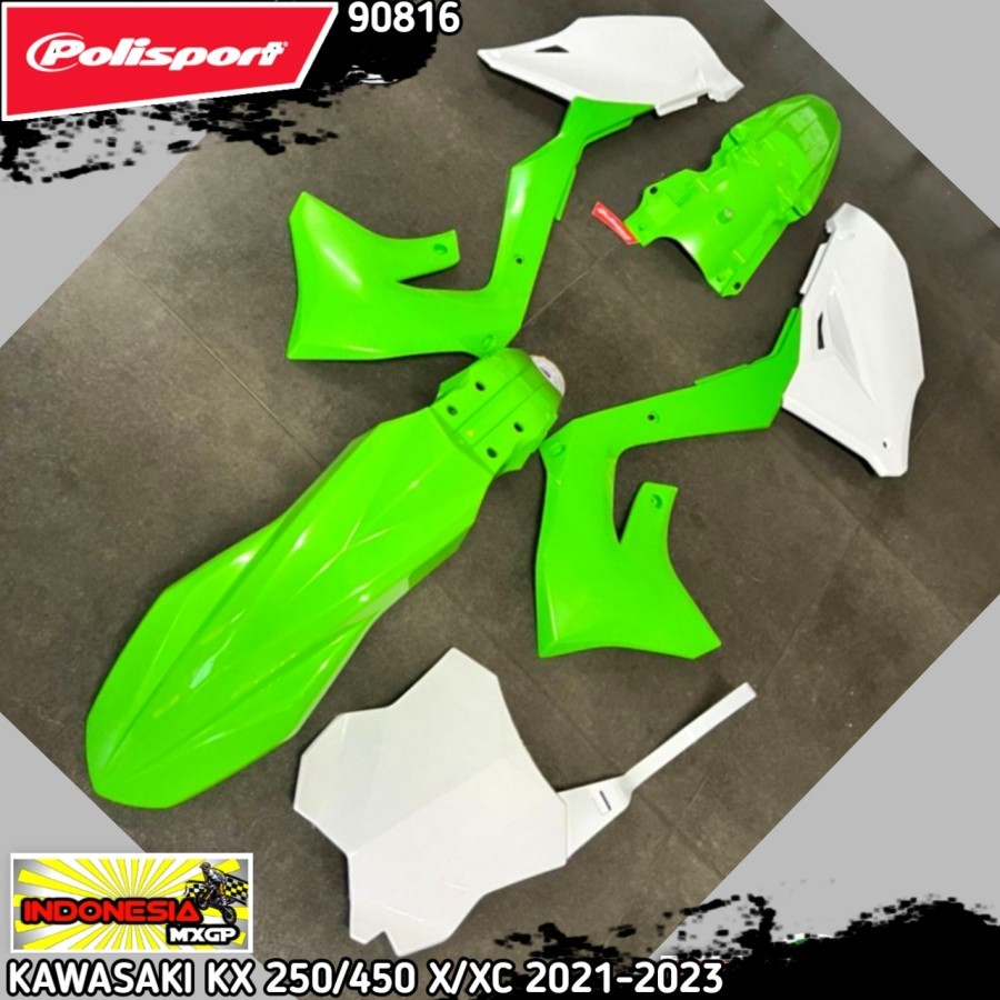 KAWASAKI KX - KXF 250 450 E X XC 2020 2021 2022 2023 2024 2025 - POLISPORT COMPLETE PLASTIK KIT - CO